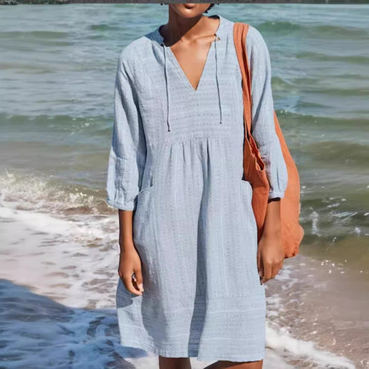 Spring Jacquard Cotton Linen Dress Popular Dresses