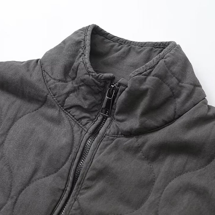 Women's Stand Collar Large Pocket Drawstring Long Coats