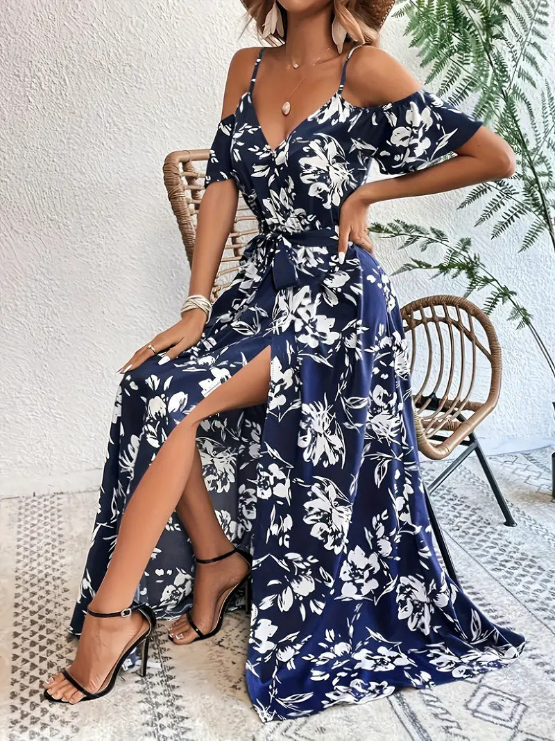 Women's Sexy Sling Irregular Long Floral Beach Skirts