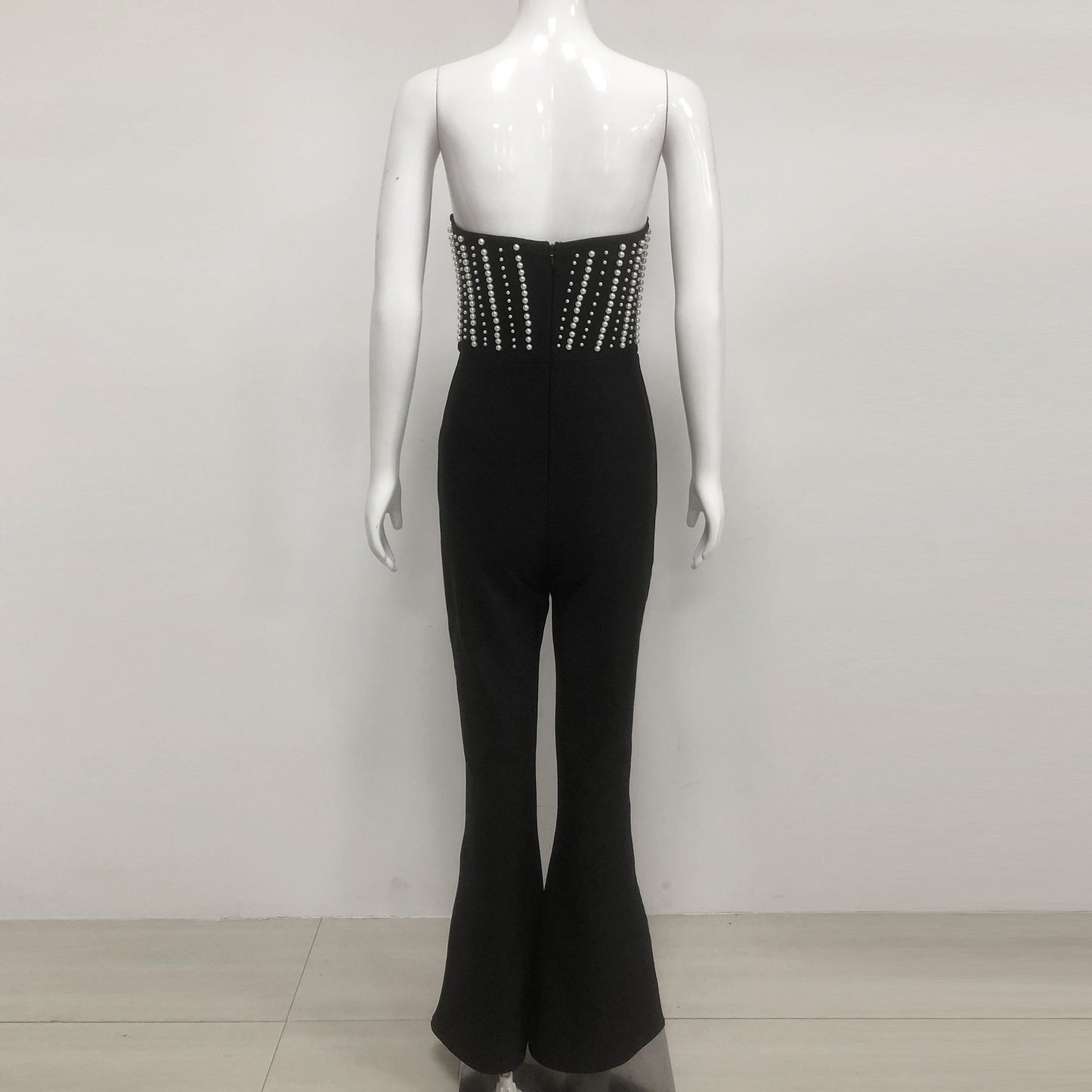 Women's Fashion Sexy Pearl Tube High Waist Jumpsuits