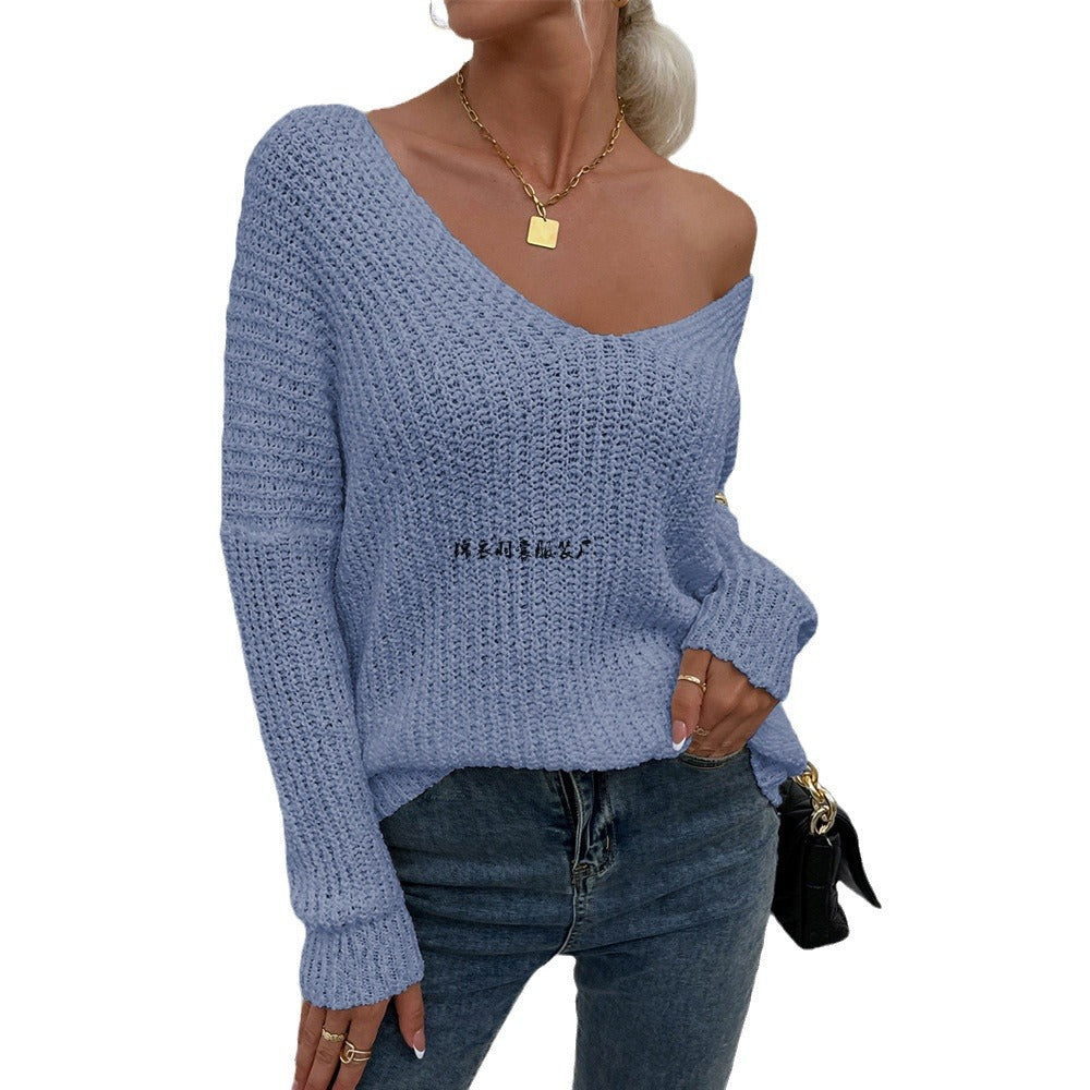 Winter Comfortable Pullover Personality Solid Color Knitwear