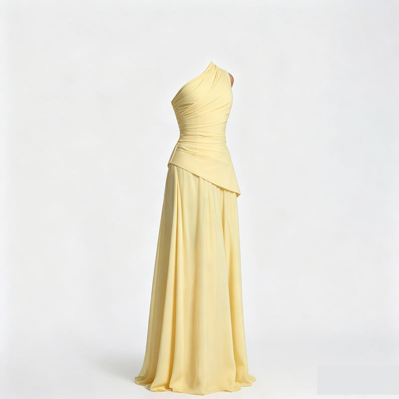 Classic Women's Yellow Summer Slimming Fashionable Dress