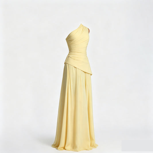 Classic Women's Yellow Summer Slimming Fashionable Dress