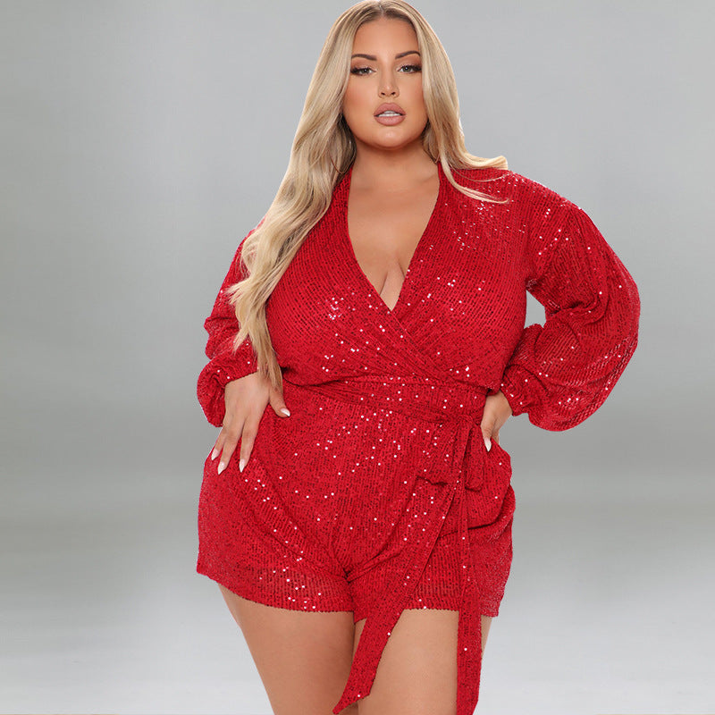 Women's Source Fashion Sequin Embroidery Sexy Slimming Jumpsuits