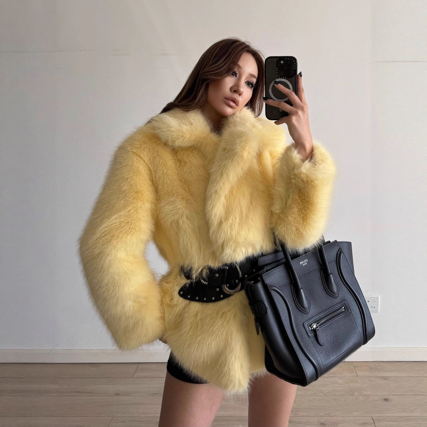 Women's Imported Fox Fur Mid-length Light Fashionable Coats