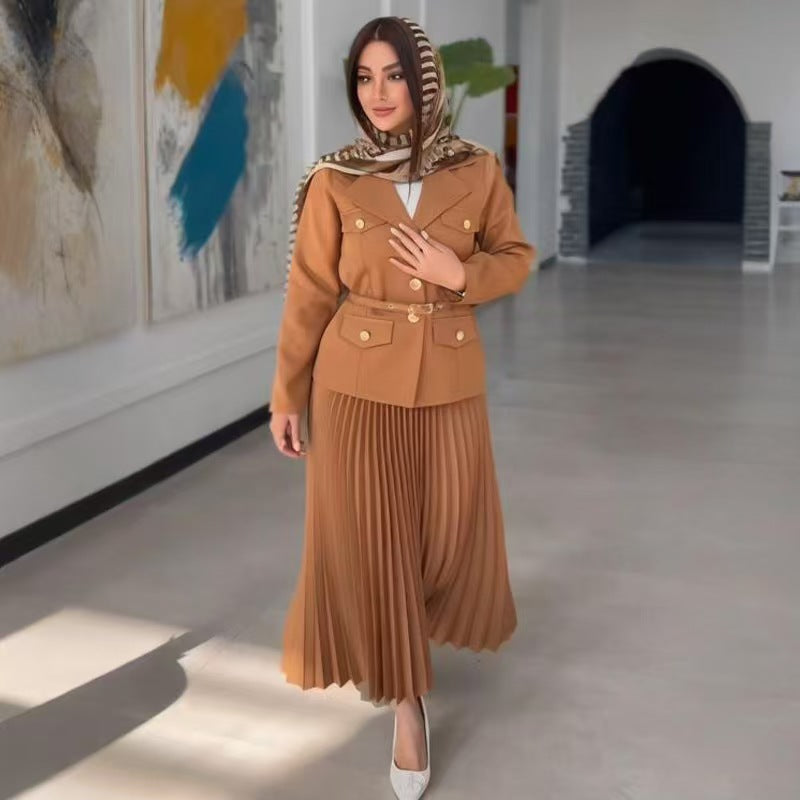 Women's Innovative Comfortable Temperament Long Pleated Suits