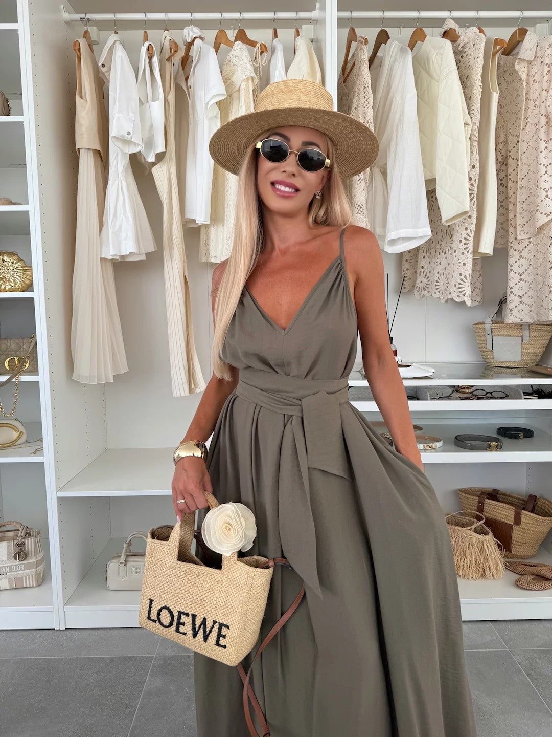 Women's Solid Color Bow Sling Casual Dress