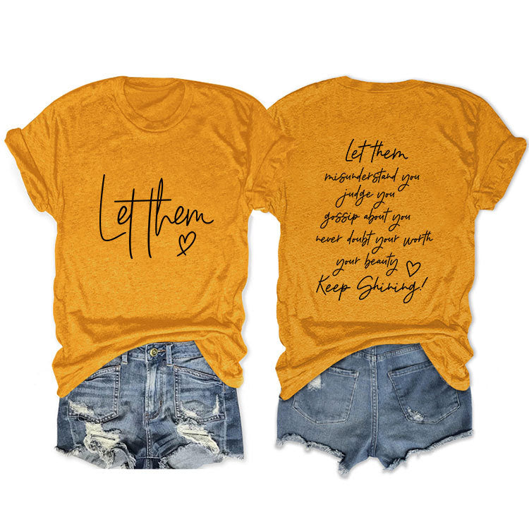 Casual Front Rear Printed Simple Sleeve Blouses