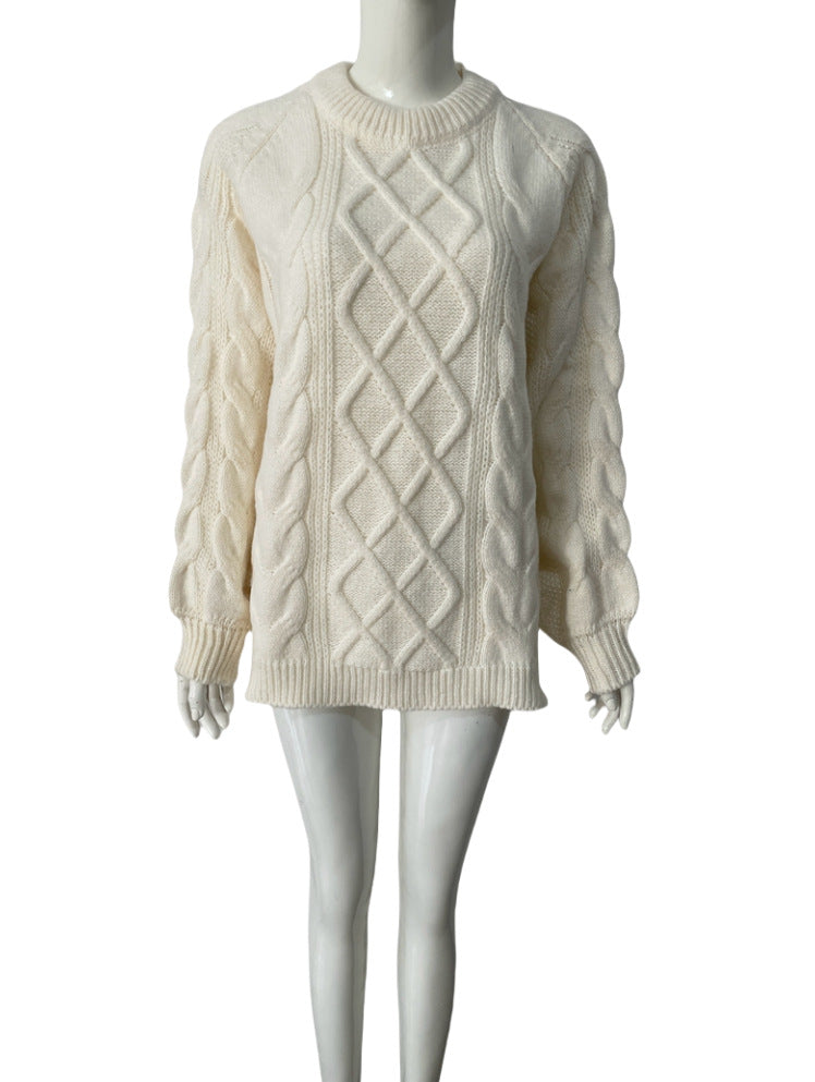 Thick Needle Pullover Twist Long Sleeves Sweaters