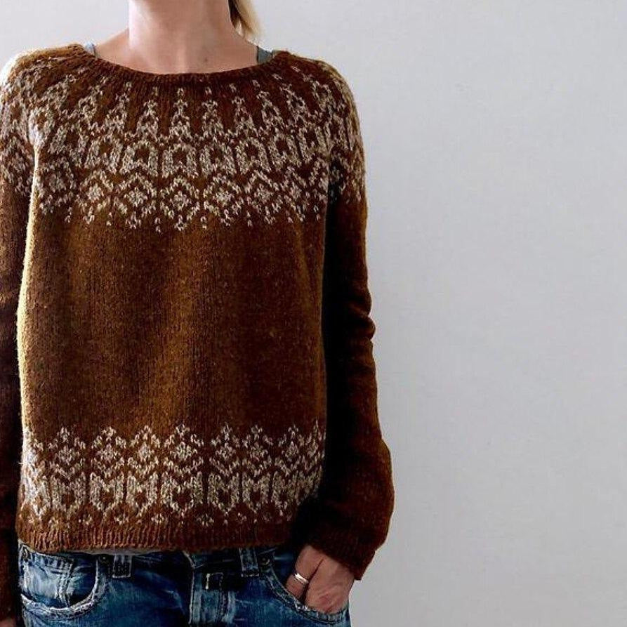 Women's Round Neck Multicolor Loose Fashion Pullover Sweater