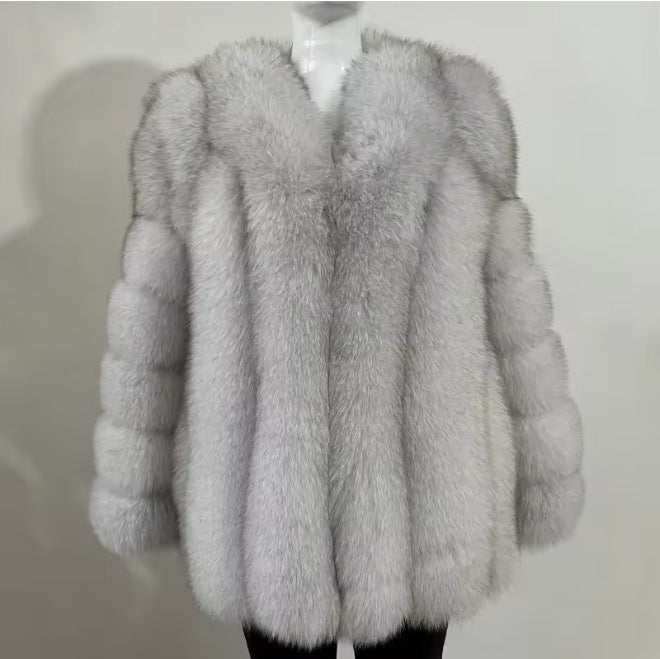 Women's Classic Faux Fox Fur Mid-length Coats