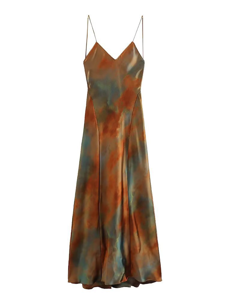 Women's Elegant Sexy Dress Backless Rainbow Printing Dresses