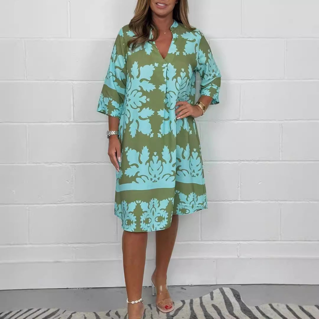 Glamorous Comfortable Women's Printed Sleeves Floral Dress