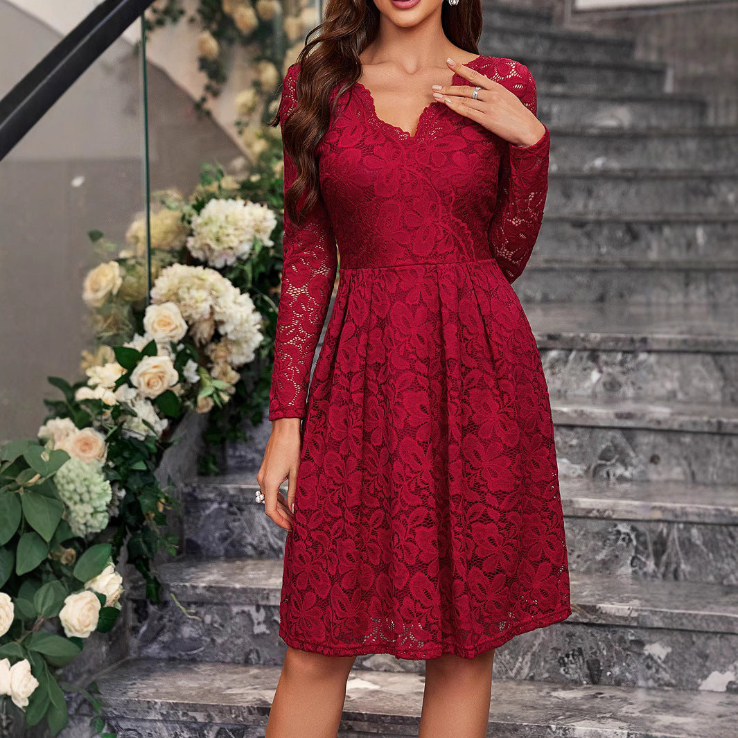 Dress Long Sleeve Homecoming Lace Party Dresses