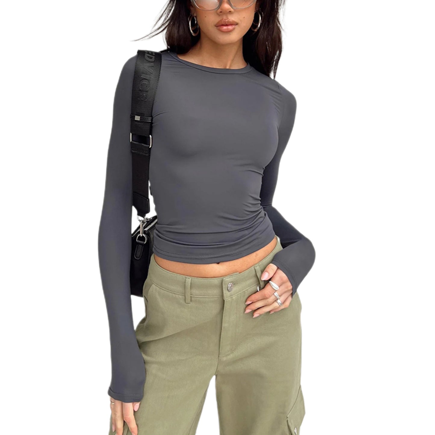 Women's Solid Color Slim Pullover Street Wear Blouses