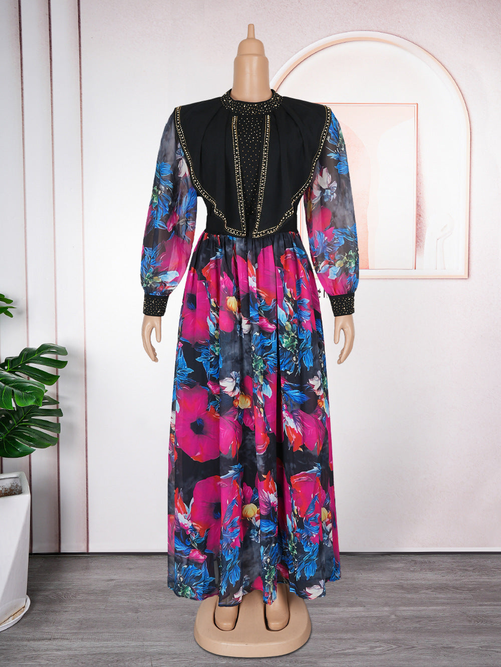 Women's African Wear Elegant Printed Dress Long Dresses