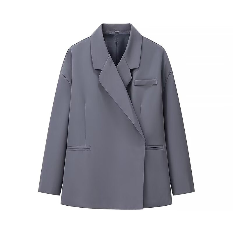 Women's Autumn Casual Double Breasted Side Slits Coats