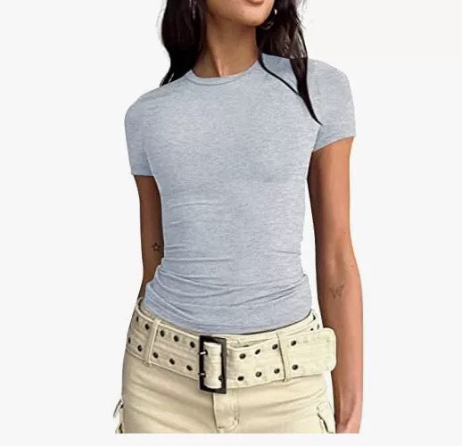 Women's Solid Color Slim Pullover Street Wear Blouses