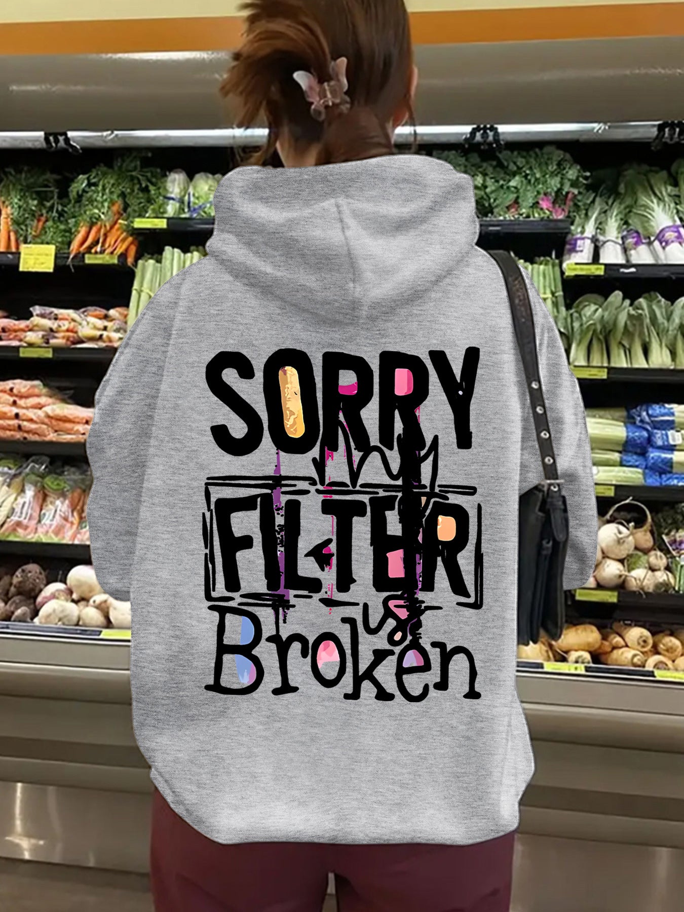 Women's Hoodie Letter Pattern Printed Casual Fleece Thick Tops