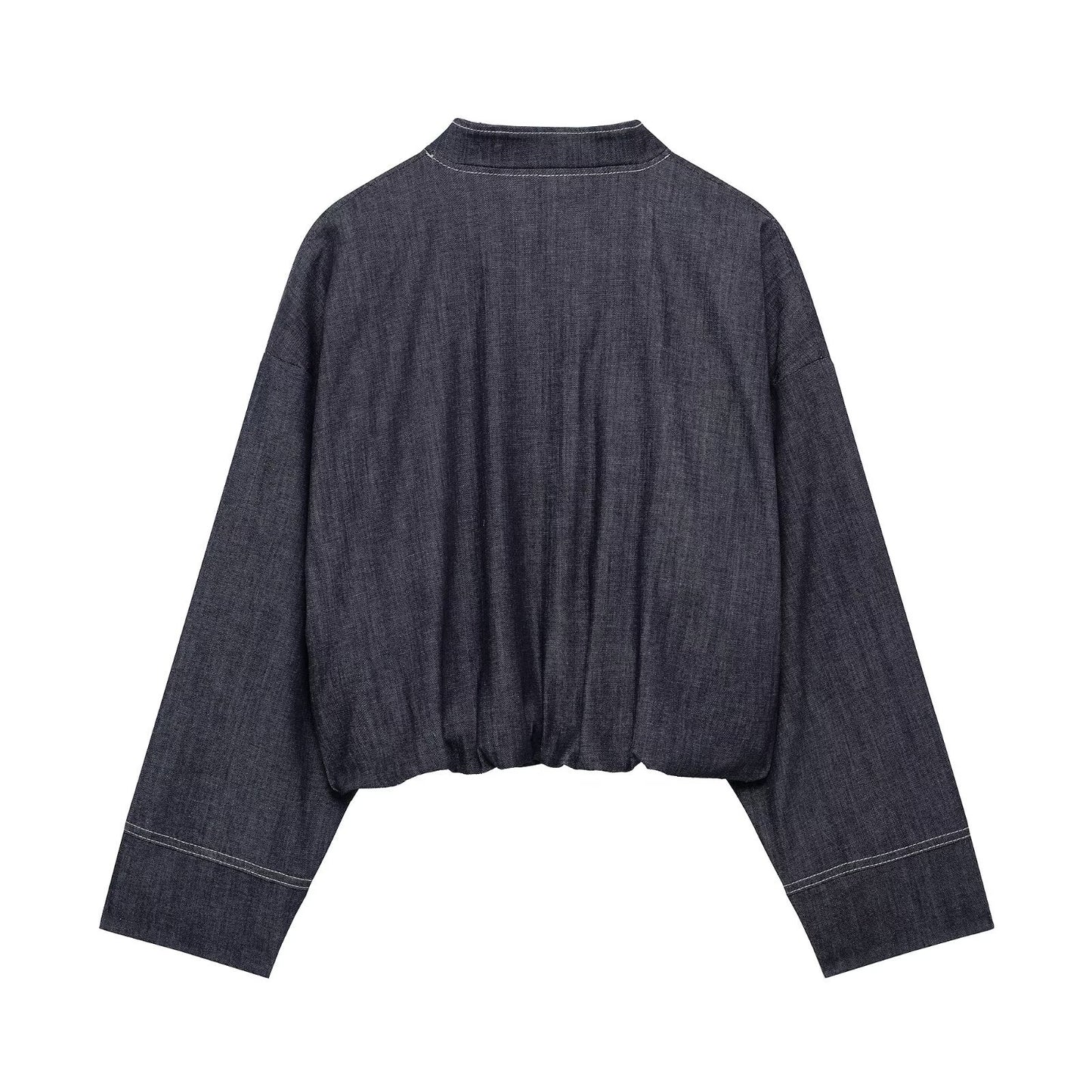 Women's Casual Elegant Balloon Denim Bomber Coats