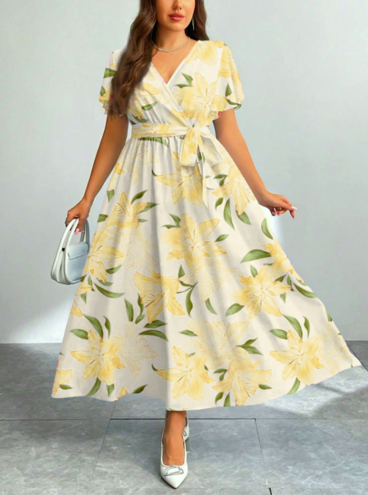 Attractive Classy Printed Summer Holiday Floral Dress