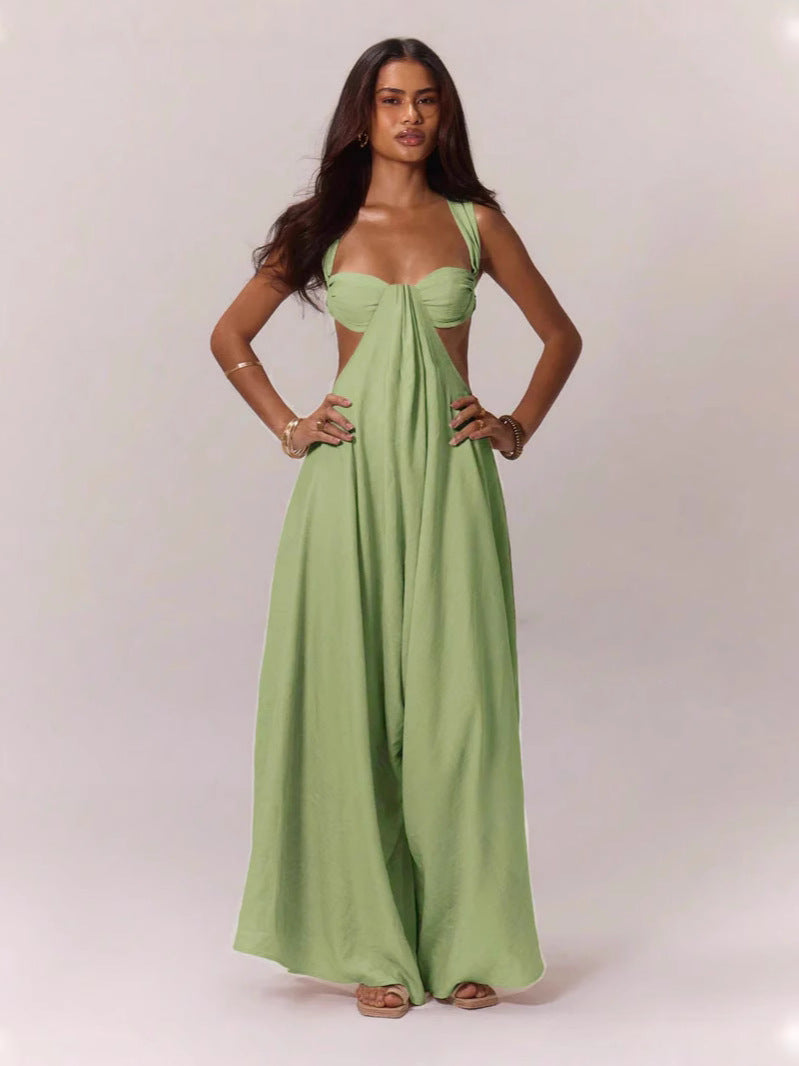 Slouchy Casual Style Tied Trendy Sling Jumpsuits