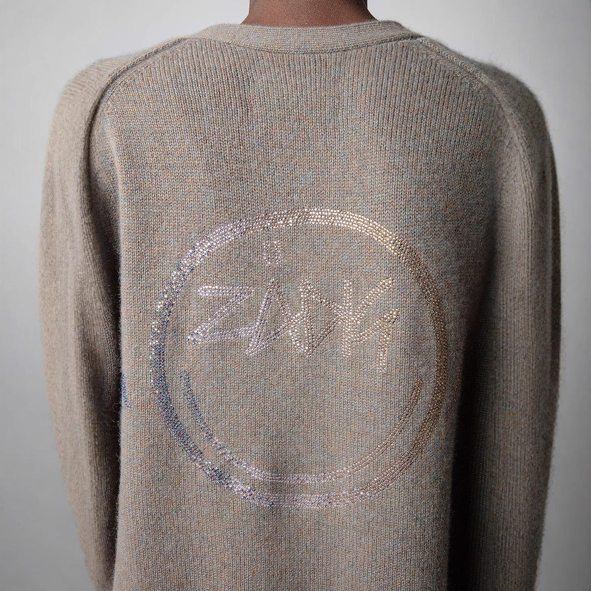 Women's Autumn French Niche Breasted Back Big Sweaters