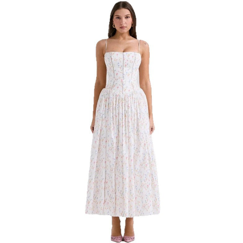 Fashionable High-grade French Strap Gentle Slimming Dress