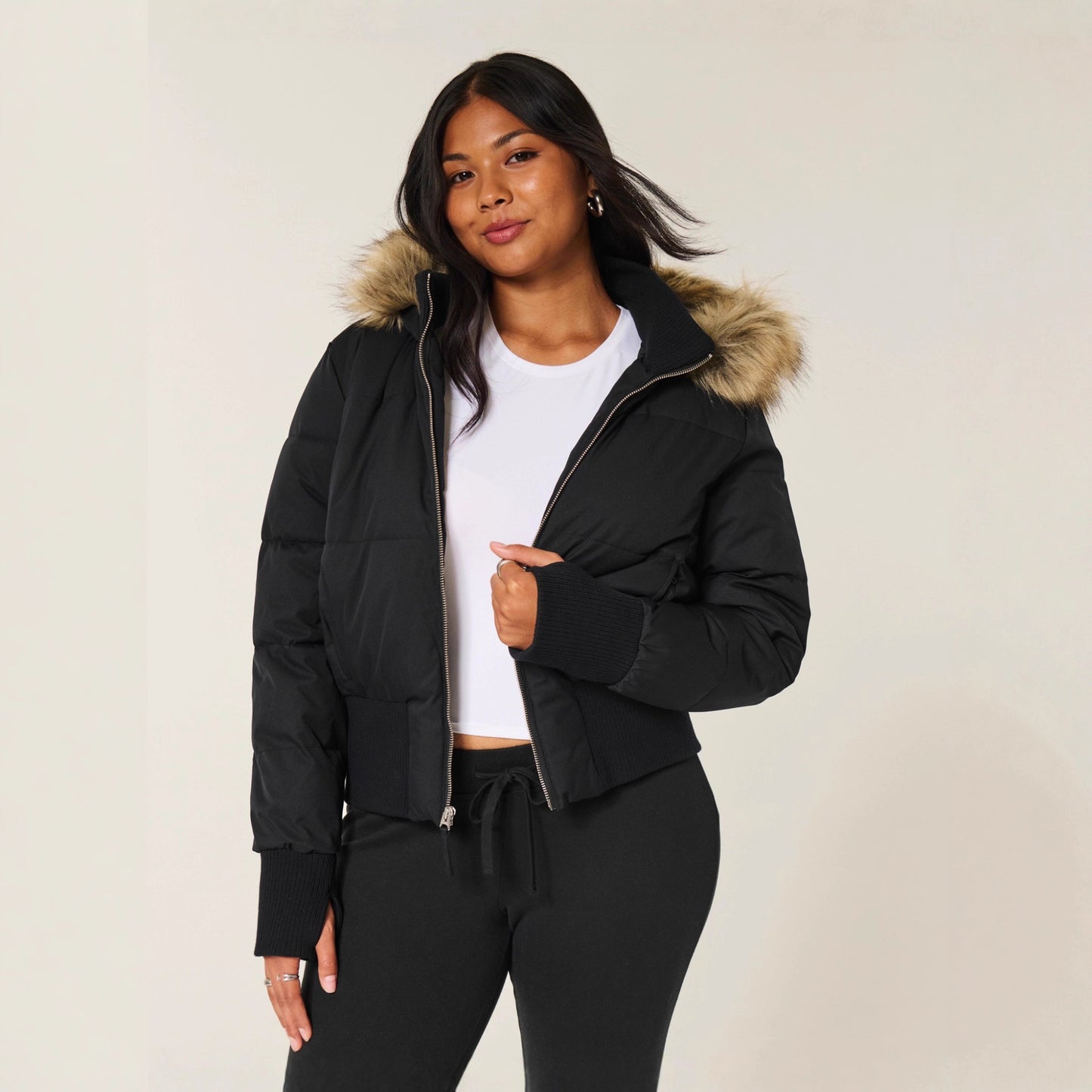 Women's Winter Comfortable Warm Commuter Hood Zipped Coats