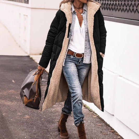 Women's Winter Warm Hooded Fur Collar Cotton Coats