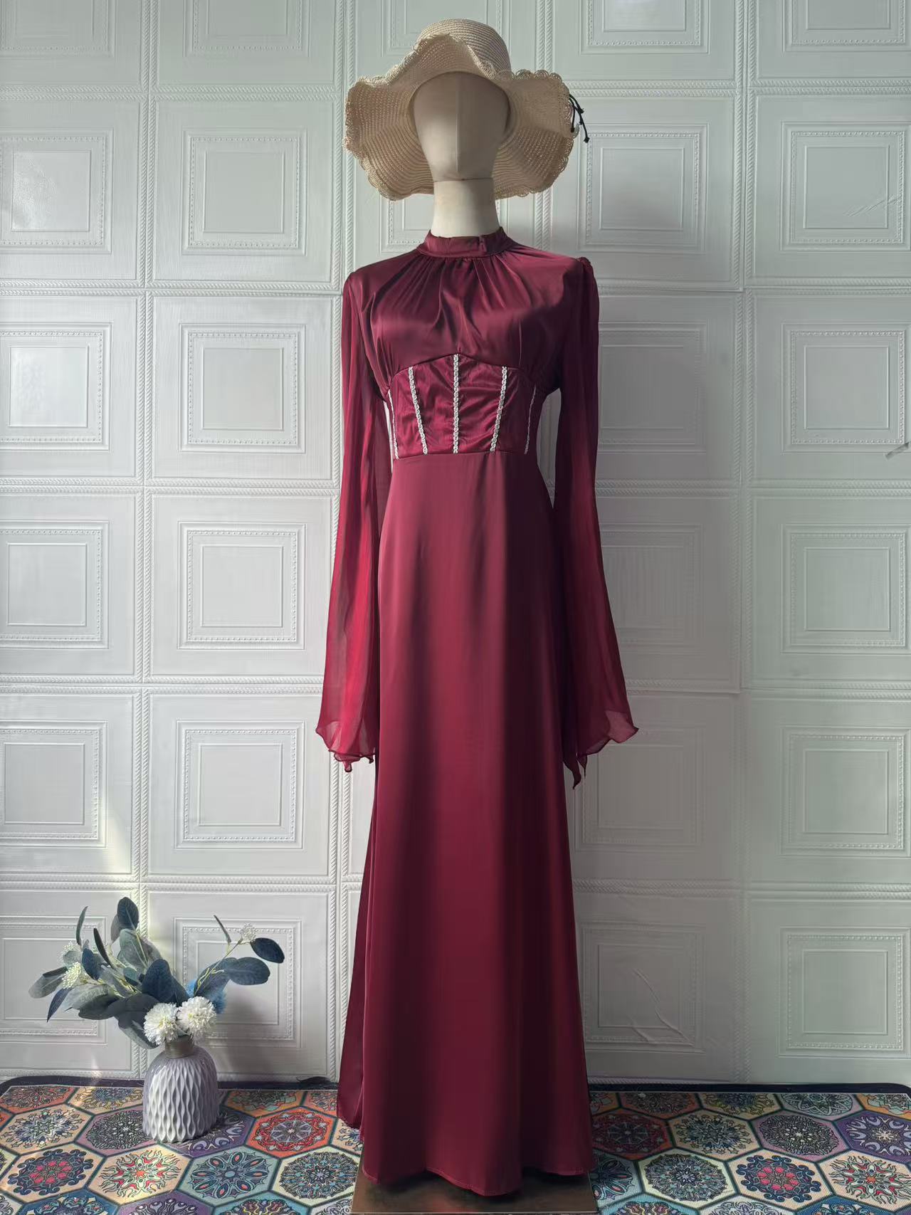 Women's Spring Fashion Elegant Graceful Long Sleeve Dresses