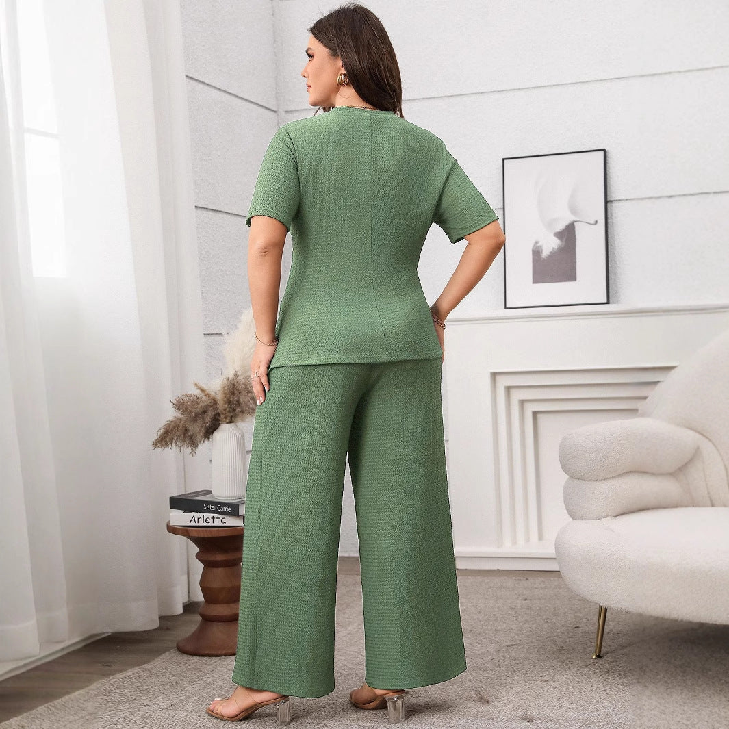 Women's Temperament Leisure Solid Color Sleeve Wide Suits