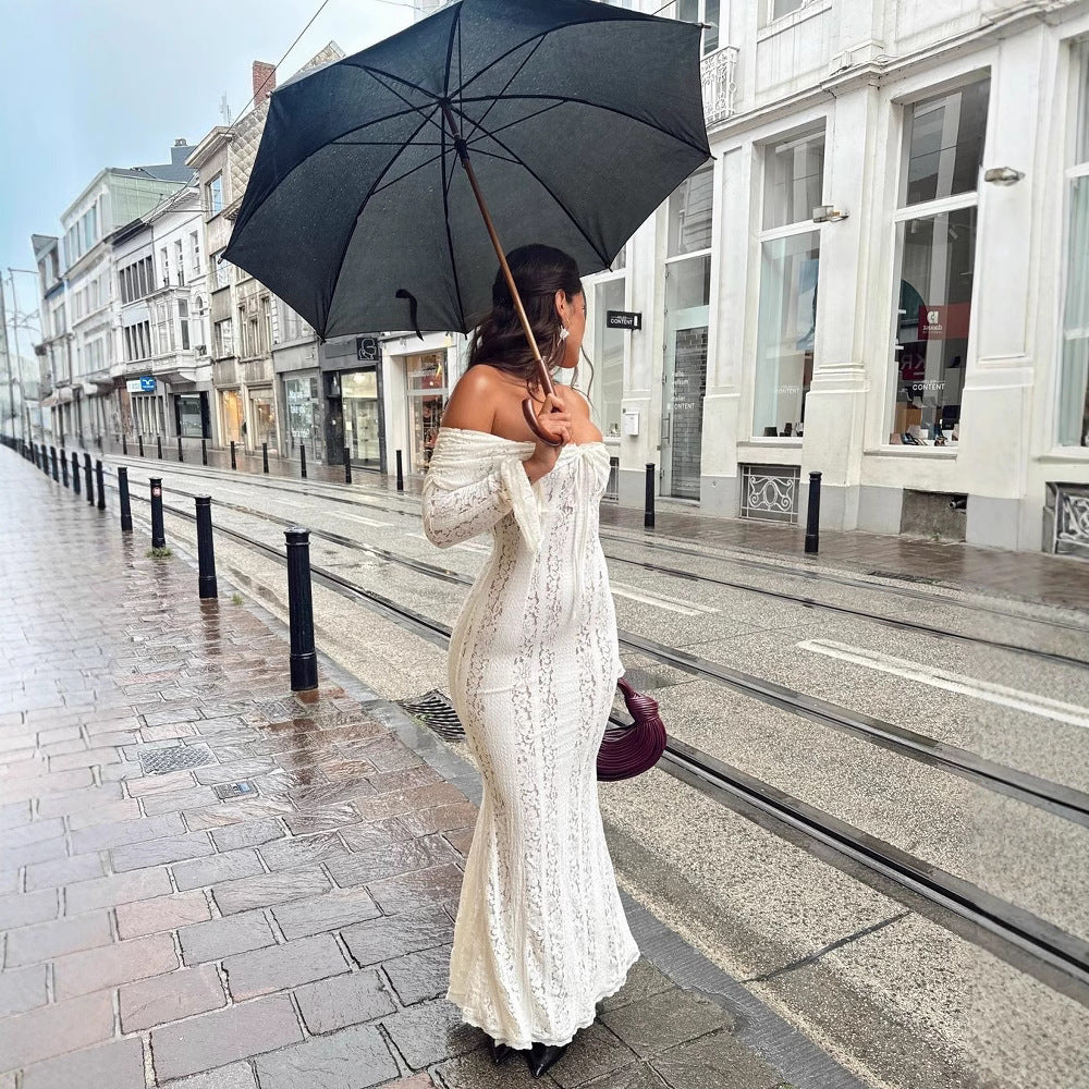 Women's Fashion Elegant Sexy Tube Lace Dress Dresses