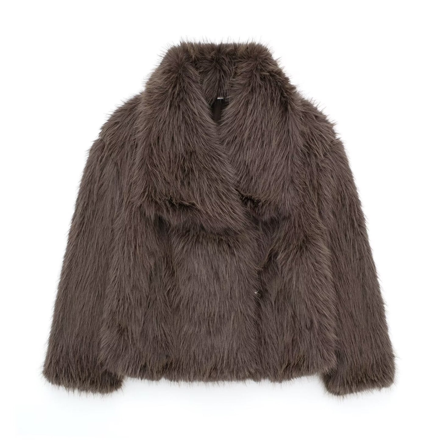 Women's Thick Lamb Wool Black Winter Furry Coats