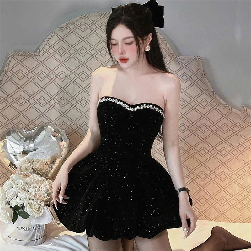 Women's Solid Color Street Fashion Tube Dress Dresses