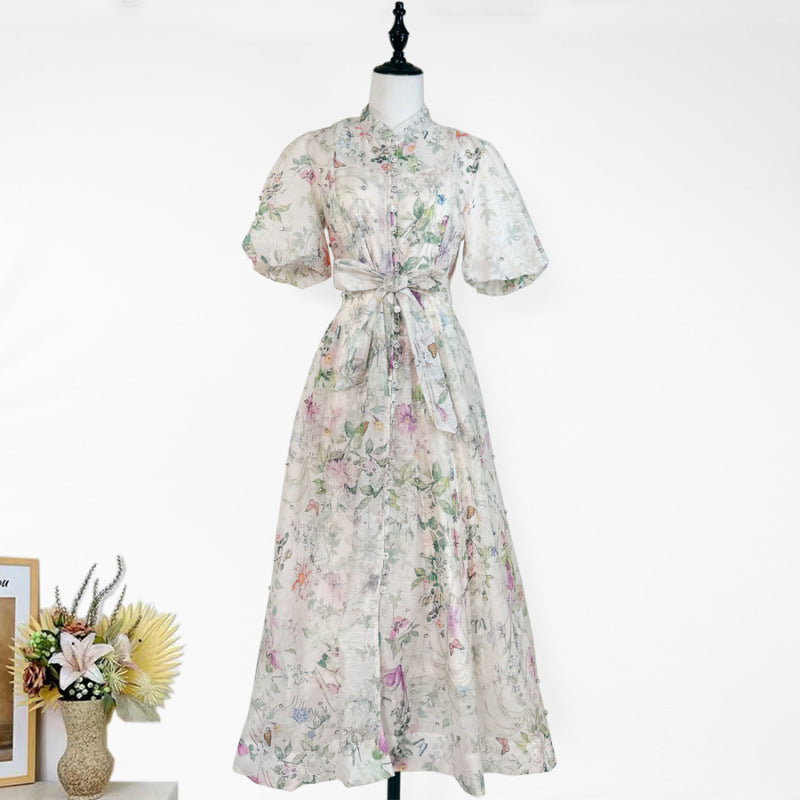 Women's Elegant Lantern Sleeve Single-breasted High Quality Shorts