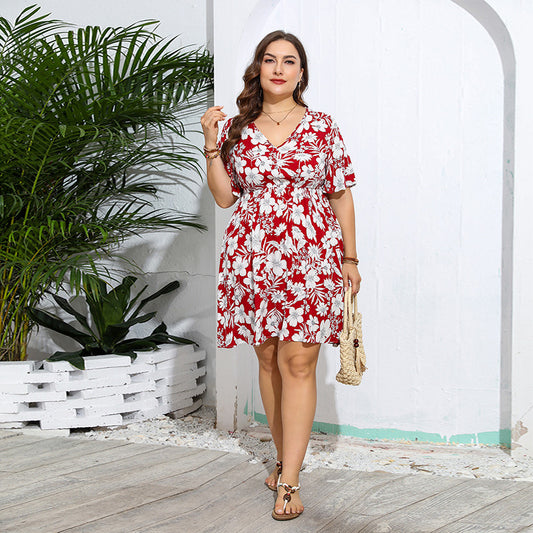 Durable Casual Loose Printed Sleeve Dress Dresses