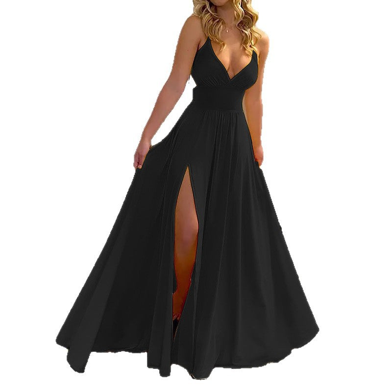 Women's Wear Summer Brace Exposed Back Long Dress