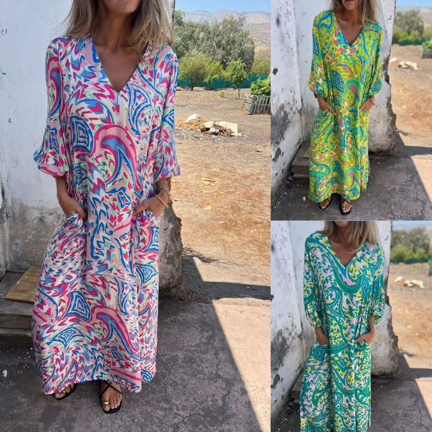 Unique Classy Women's Printed Casual Long Dress