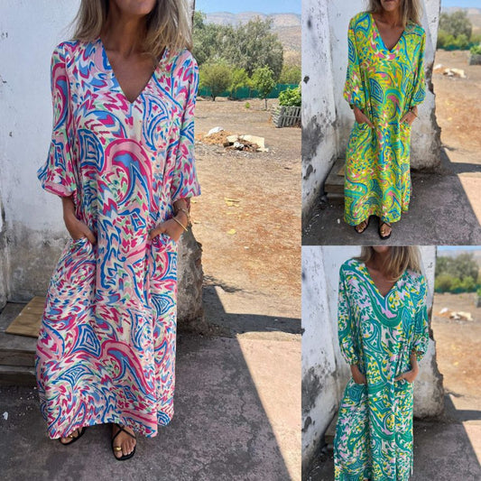 Unique Classy Women's Printed Casual Long Dress