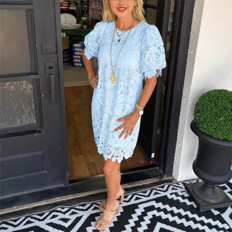 Women's Comfortable Summer Lace Sleeve Dress Shorts