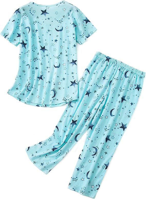 Women's Short-sleeved Cropped Knitted Cotton Home Wear Fashion Casual Suit