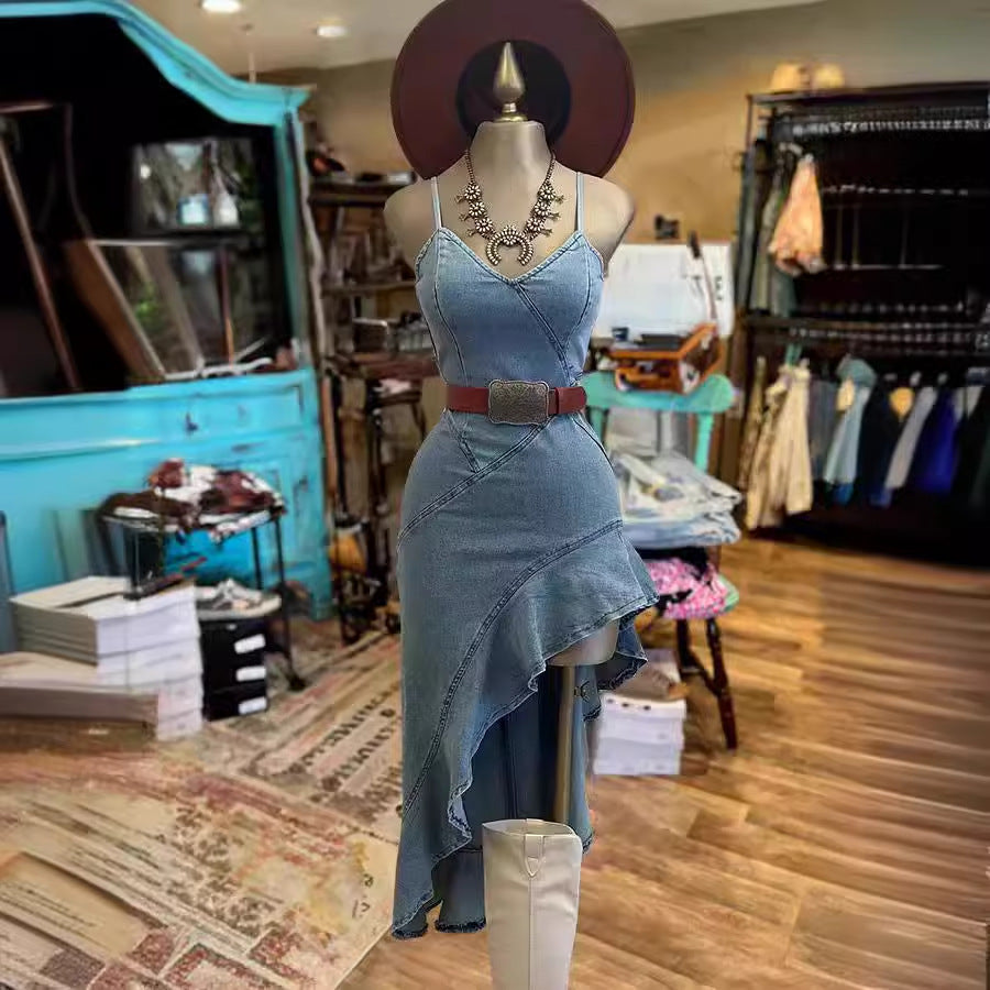 Waist High Elastic Slim Fit Slit Dresses