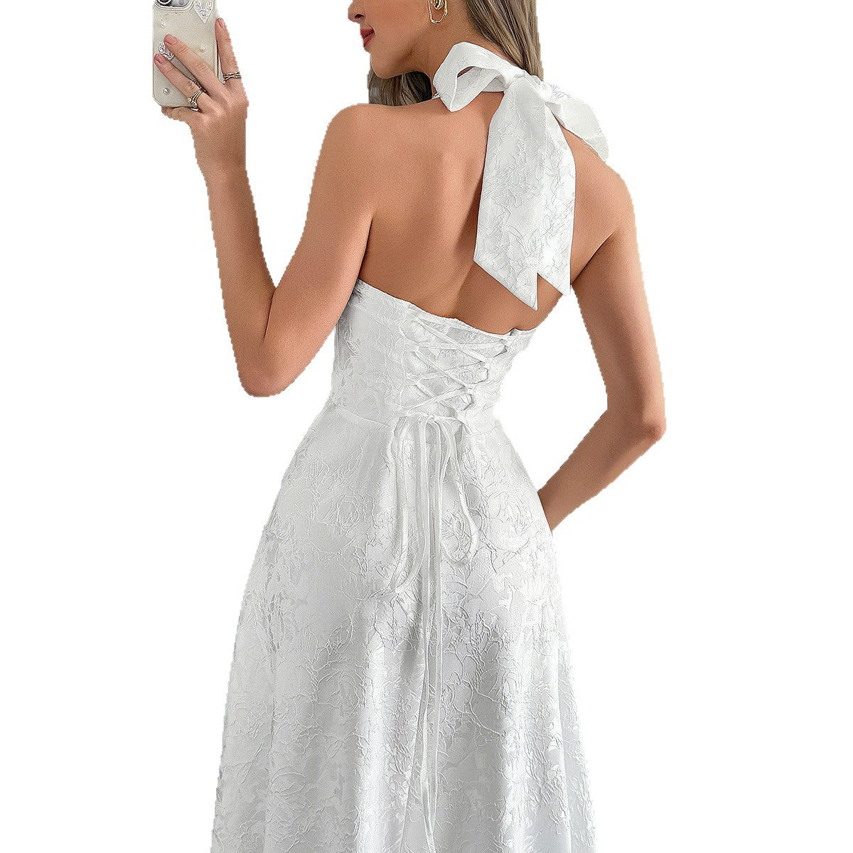 Women's Elegant Dress Halter Waist Maxi Dresses