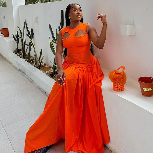 Women's Summer Sweet Cute Round Neck Long Dresses
