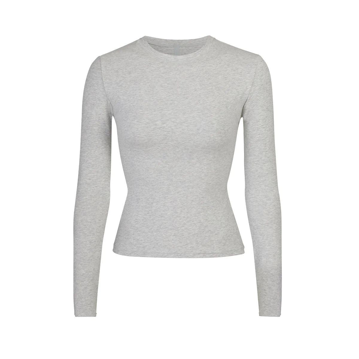 Women's Style Solid Color Round Neck Long Blouses