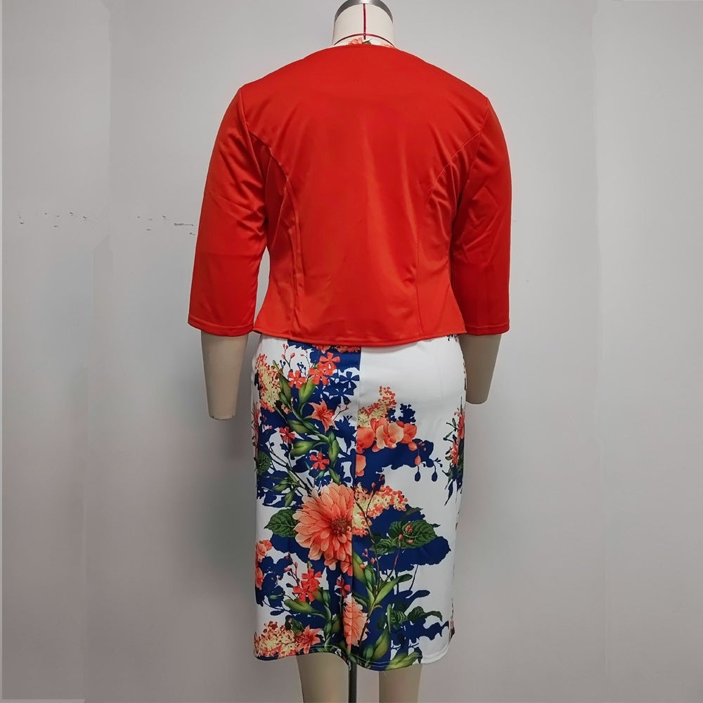 Women's African Two-piece Mom Printed Dress Dresses