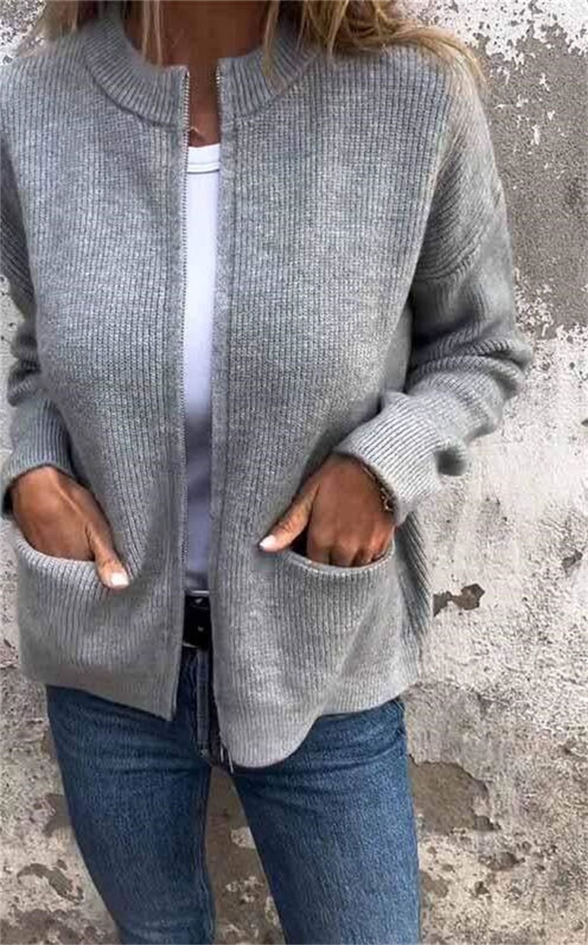 Women's Casual Fashion Solid Color Pocket Jackets