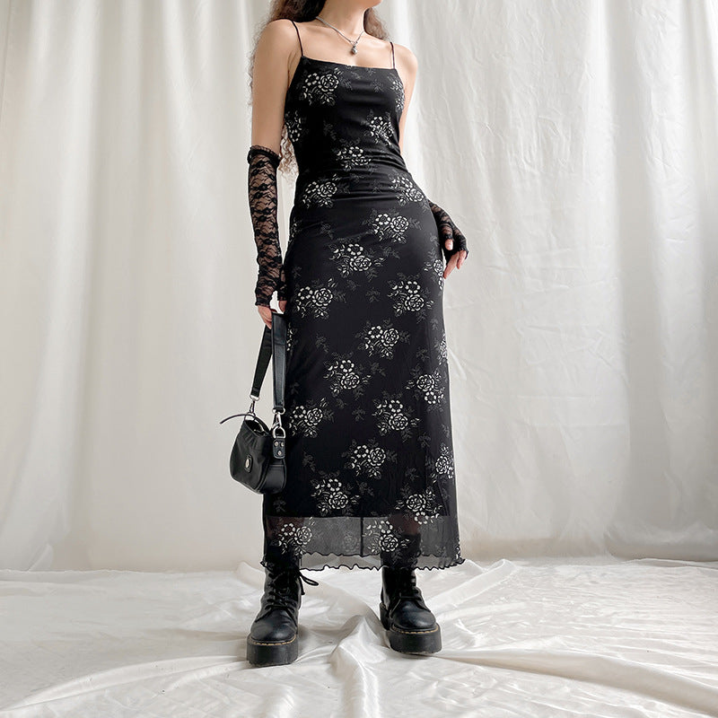 Women's Summer Street Hot Retro Dark Style Cool Dirty Dresses