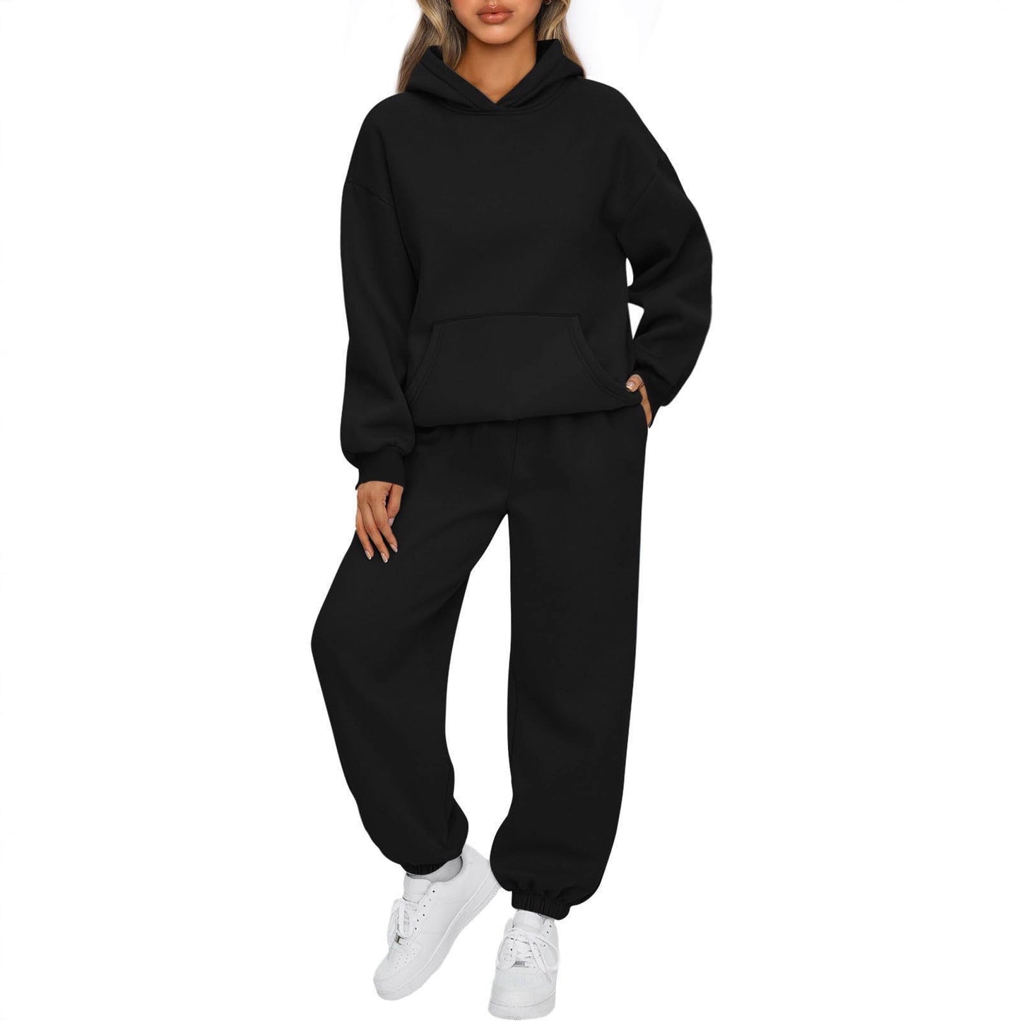 Elegant Women's Two-piece Hoodie Sportswear Trousers Fashion Casual Suit
